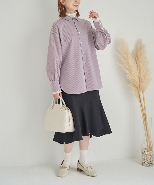 ROPE' PICNIC（ロペピクニック）の「洗える/パールシャツ（シャツ/ブラウス・レディース・ベージュ系その他/ワイン・38）」の20枚目の写真