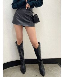 GYDA | フェイクレザースカートライクショートパンツ(スカート)