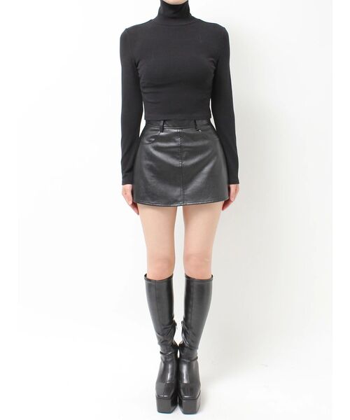 GYDA(ジェイダ)の「フェイクレザースカートライクショートパンツ(スカート・レディース・ブラック/シルバー・X-SMALL/SMALL/MEDIUM)」の16枚目の写真