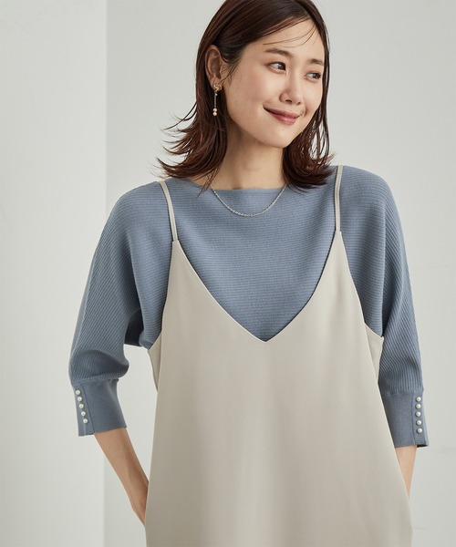 ROPE' PICNIC（ロペピクニック）の「7分袖パールドルマンニット