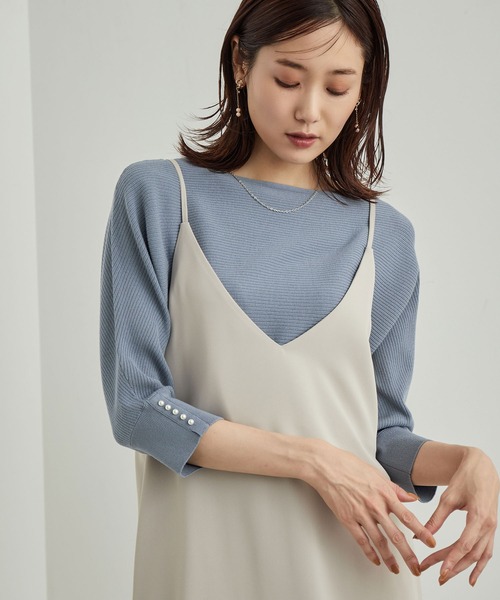 ROPE' PICNIC（ロペピクニック）の「7分袖パールドルマンニット（ニット/セーター・レディース・ブルー系その他4/ブラック/ボルドー/ラベンダー/グレー系その他・38/40）」の7枚目の写真