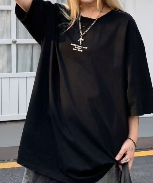 CREARE -LINO-（クレアーレリノ）の「ルーズ シンプルロゴ プリント Tシャツ<ユニセックス>（Tシャツ/カットソー・メンズ・ホワイト/ブラック/ブラック系その他/グレー・FREE/M/L）」の5枚目の写真