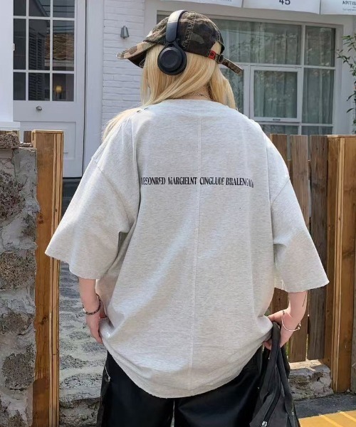 CREARE -LINO-（クレアーレリノ）の「ルーズ シンプルロゴ プリント Tシャツ<ユニセックス>（Tシャツ/カットソー・メンズ・ホワイト/ブラック/ブラック系その他/グレー・FREE/M/L）」の6枚目の写真