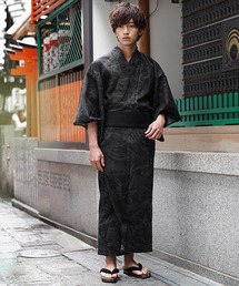 MinoriTY | 【MinoriTY】ボタニカル線描きデザイン浴衣 浴衣＋腰帯 花火セット 夏祭りセット 【2点セット】メンズ(浴衣)