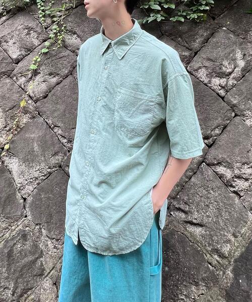 Figments（フィグメンツ）の「ナイロンオーバー半袖シャツ（シャツ/ブラウス・レディース・グリーン/ライトパープル/スミクロ・FREE）」の20枚目の写真