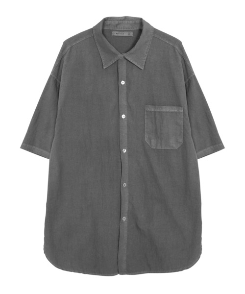 Figments（フィグメンツ）の「ナイロンオーバー半袖シャツ（シャツ/ブラウス・レディース・グリーン/ライトパープル/スミクロ・FREE）」の10枚目の写真