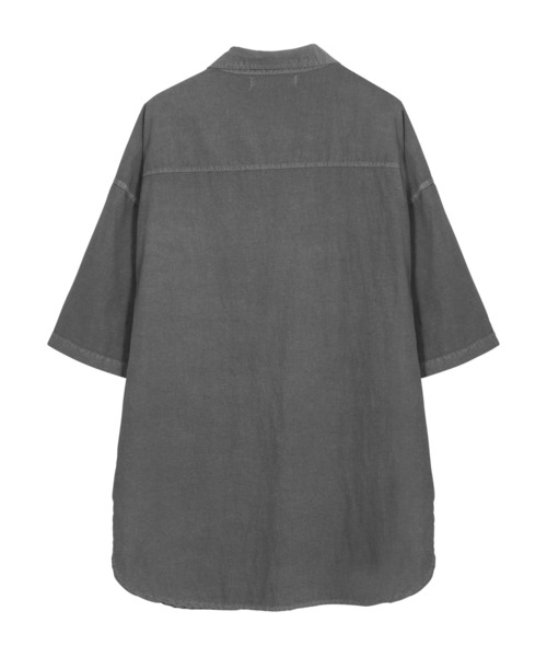 Figments（フィグメンツ）の「ナイロンオーバー半袖シャツ（シャツ/ブラウス・レディース・グリーン/ライトパープル/スミクロ・FREE）」の13枚目の写真