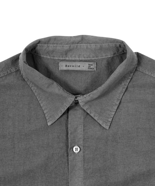 Figments（フィグメンツ）の「ナイロンオーバー半袖シャツ（シャツ/ブラウス・レディース・グリーン/ライトパープル/スミクロ・FREE）」の5枚目の写真