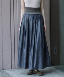 Munich | ワックスタイプライターギャザーマキシリブスカート(スカート)