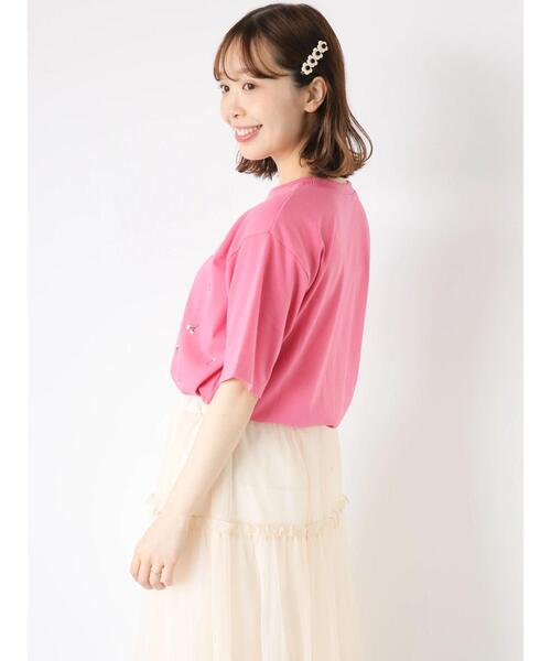 ehka sopo（エヘカソポ）の「花刺繍Tシャツ（Tシャツ/カットソー