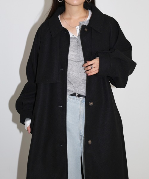 美品✨23区 アンゴラ混　ロングコート　ベルト　黒 アンゴラウール コンバーチブルロングコート（0115WE06