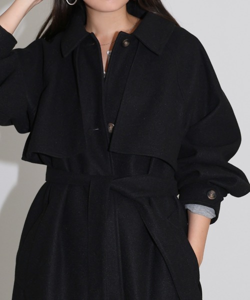 見栄　Chloé ウールカシミヤコート ベルト付き　34 送料無料】ウールカシミヤグレンチェック ショートコート