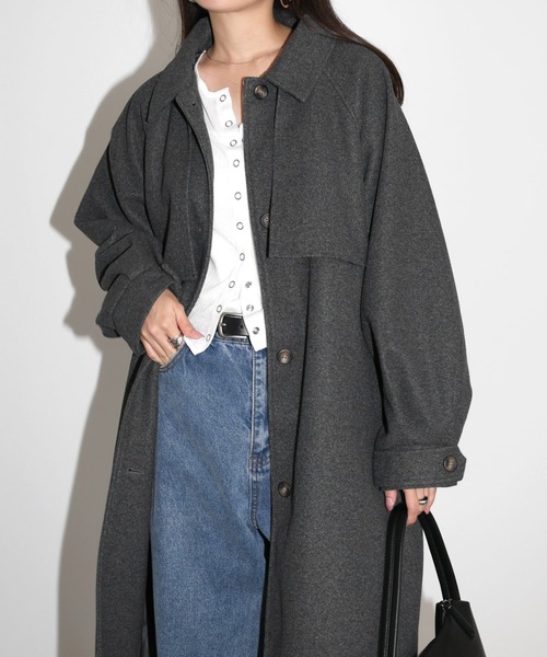 andme（アンドミー）の「【新色追加】ベルト付きフェイクウールロング