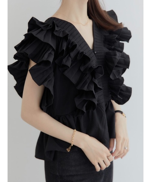 amel（エイメル）の「ラッフルフリルブラウス/ブラック（シャツ/ブラウス・レディース・ブラック・FREE）」の18枚目の写真