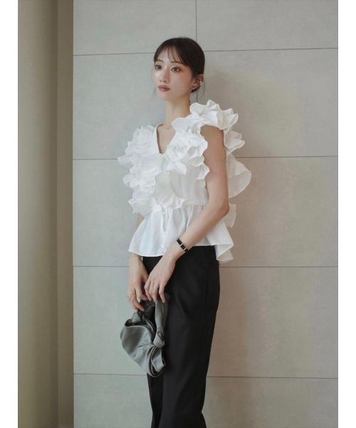 amel（エイメル）の「ラッフルフリルブラウス/ブラック（シャツ/ブラウス・レディース・ブラック・FREE）」の21枚目の写真