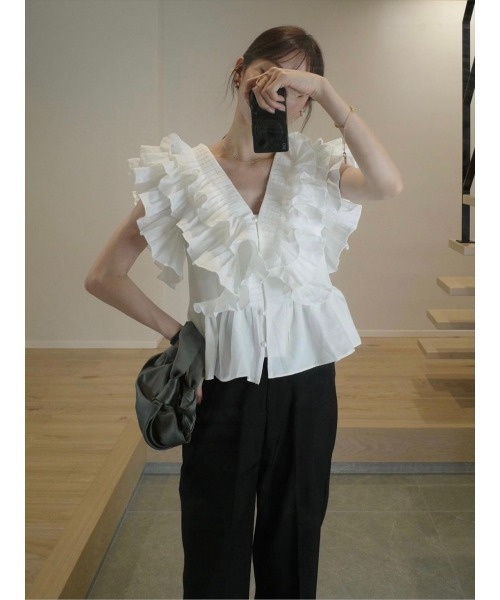 amel（エイメル）の「ラッフルフリルブラウス/ブラック（シャツ/ブラウス・レディース・ブラック・FREE）」の22枚目の写真