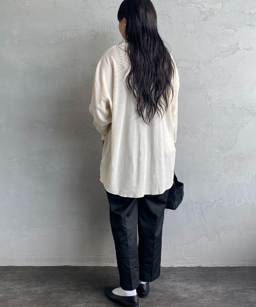 HANES（ヘインズ）の「[HANES/ヘインズ] UNDIES ヘンリーネック サーマルカットソー（Tシャツ/カットソー・レディース・ブラック/オフホワイト/ブラウン・F）」の17枚目の写真