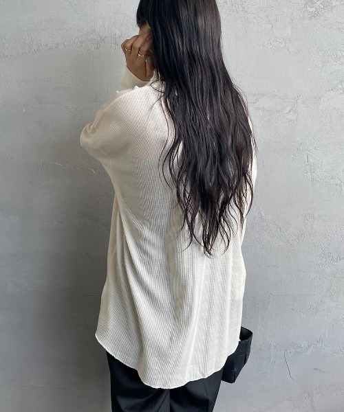 HANES（ヘインズ）の「[HANES/ヘインズ] UNDIES ヘンリーネック サーマルカットソー（Tシャツ/カットソー・レディース・ブラック/オフホワイト/ブラウン・F）」の14枚目の写真