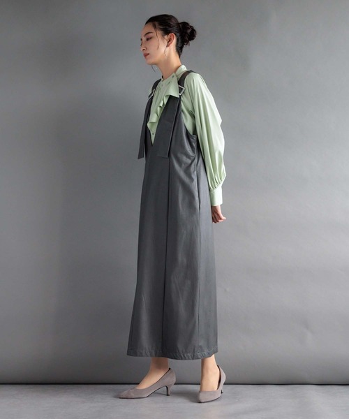 Anside(アンサイド)の「前後2WAYフェイクレザーワンピース(ワンピース・レディース・ブラック/チャコールグレー/ベージュ系その他・M)」の13枚目の写真