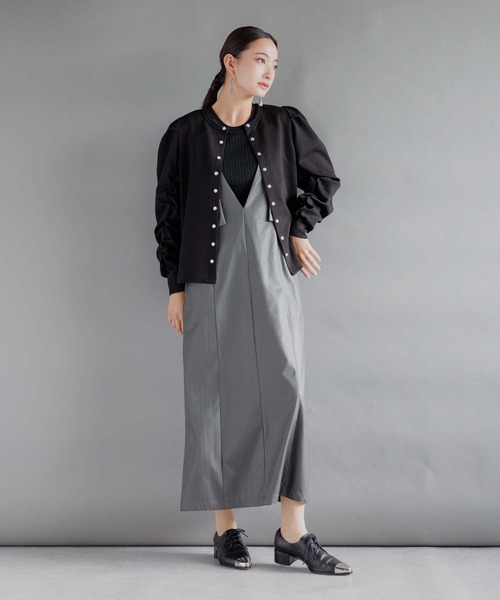 Anside(アンサイド)の「前後2WAYフェイクレザーワンピース(ワンピース・レディース・ブラック/チャコールグレー/ベージュ系その他・M)」の16枚目の写真