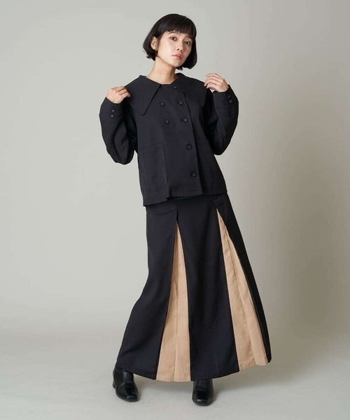 A de a.v.v（アードアー・ヴェ・ヴェ）の「ビックセーラーカラーマルチポケットジャケット（その他アウター・レディース・ブラック/ベージュ・36/38）」の6枚目の写真