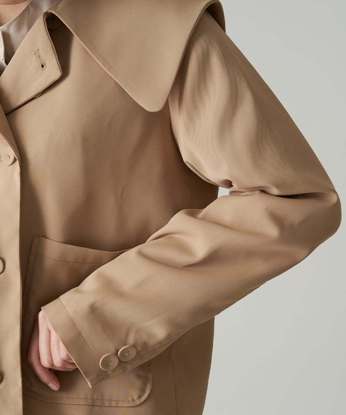 A de a.v.v（アードアー・ヴェ・ヴェ）の「ビックセーラーカラーマルチポケットジャケット（その他アウター・レディース・ブラック/ベージュ・36/38）」の14枚目の写真