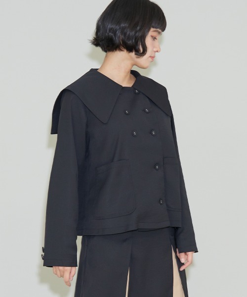 A de a.v.v（アードアー・ヴェ・ヴェ）の「ビックセーラーカラーマルチポケットジャケット（その他アウター・レディース・ブラック/ベージュ・36/38）」の2枚目の写真