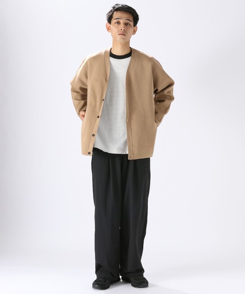 NUMERALS（ヌメラルズ）の「[NUMERALS]コンフォートニットカーデ（カーディガン/ボレロ・メンズ・ベージュ/ブラック・MEDIUM/LARGE）」の5枚目の写真