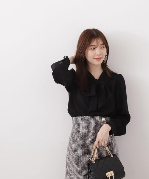 PROPORTION BODY DRESSING（プロポーションボディドレッシング）の「ビッグリボンブラウス / 1213210004（シャツ/ブラウス・レディース・ホワイト系その他/ブラウン/ブラック・MEDIUM/SMALL）」の6枚目の写真