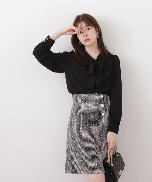 PROPORTION BODY DRESSING（プロポーションボディドレッシング）の「ビッグリボンブラウス / 1213210004（シャツ/ブラウス・レディース・ホワイト系その他/ブラウン/ブラック・MEDIUM/SMALL）」の7枚目の写真