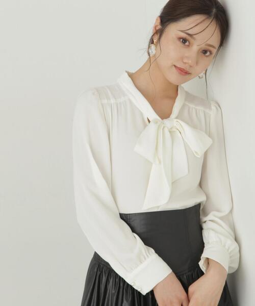 PROPORTION BODY DRESSING（プロポーションボディドレッシング）の「ビッグリボンブラウス / 1213210004（シャツ/ブラウス・レディース・ホワイト系その他/ブラウン/ブラック・MEDIUM/SMALL）」の12枚目の写真