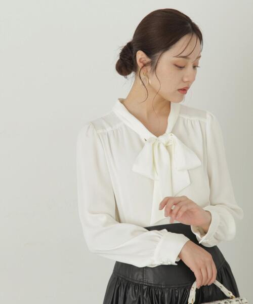 PROPORTION BODY DRESSING（プロポーションボディドレッシング）の「ビッグリボンブラウス / 1213210004（シャツ/ブラウス・レディース・ホワイト系その他/ブラウン/ブラック・MEDIUM/SMALL）」の13枚目の写真