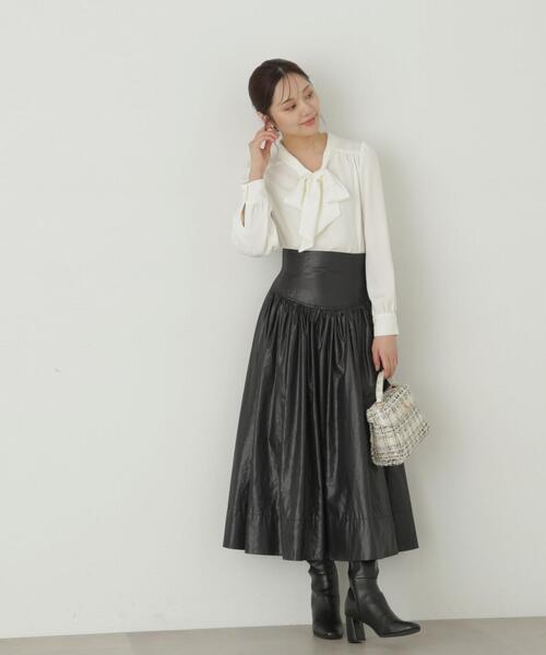 PROPORTION BODY DRESSING（プロポーションボディドレッシング）の「ビッグリボンブラウス / 1213210004（シャツ/ブラウス・レディース・ホワイト系その他/ブラウン/ブラック・MEDIUM/SMALL）」の14枚目の写真