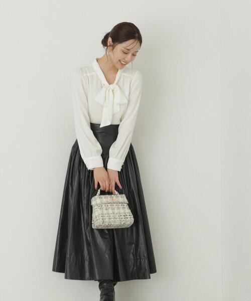 PROPORTION BODY DRESSING（プロポーションボディドレッシング）の「ビッグリボンブラウス / 1213210004（シャツ/ブラウス・レディース・ホワイト系その他/ブラウン/ブラック・MEDIUM/SMALL）」の15枚目の写真