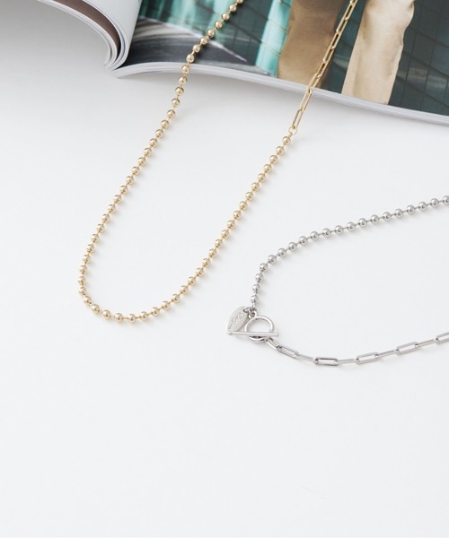 Chez toi（シェトワ）の「チェーン×ボール切替ネックレス（ネックレス・レディース・ゴールド/シルバー・FREE）」の2枚目の写真