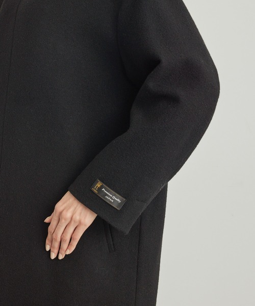 ROPE' PICNIC（ロペピクニック）の「JAPAN FABRIC中伝ノーカラーコート（ノーカラーコート・レディース・ブラック/グレー系その他/チャコールグレー・38）」の21枚目の写真