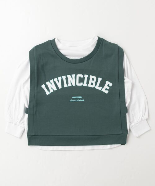 MARVEL(マーベル)の「マーベル MARVEL 裏毛ベスト付ロングTシャツ(Tシャツ/カットソー・キッズ・カーキ/ブラック×ホワイト・140cm/130cm/160cm/150cm)」の1枚目の写真