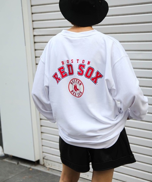 MLB（メジャーリーグベースボール）の「【MLB】 ビッグシルエット チームロゴ ワンポイント プルオーバー 裏毛 スウェット トレーナー（スウェット・メンズ・ネイビー/ブラック/アッシュグレー/グリーン/オフホワイト・X-LARGE/MEDIUM/LARGE）」の12枚目の写真