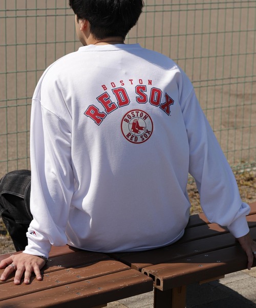 MLB（メジャーリーグベースボール）の「【MLB】 ビッグシルエット チームロゴ ワンポイント プルオーバー 裏毛 スウェット トレーナー（スウェット・メンズ・ネイビー/ブラック/アッシュグレー/グリーン/オフホワイト・X-LARGE/MEDIUM/LARGE）」の15枚目の写真