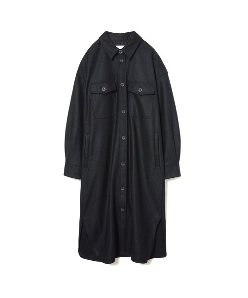 upperhights(アッパーハイツ)の「upper hights THE OFFICER DRESS(シャツワンピース・レディース・ブラック・1)」の2枚目の写真