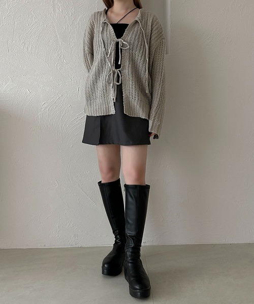 apres jour clair(アプレジュールクレア)の「【apres jour clair】2WAYモヘアライクリボンカーデ【ZOZOTOWN限定アイテム】(カーディガン/ボレロ・レディース・アイボリー/グレー/ピンク/ボルドー・X-LARGE/フリー)」の16枚目の写真