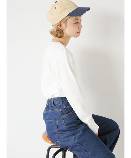 ehka sopo（エヘカソポ）の「メロークルーネックロンT（Tシャツ/カットソー・レディース・オフホワイト/ダークオレンジ/ブラック・F）」の5枚目の写真