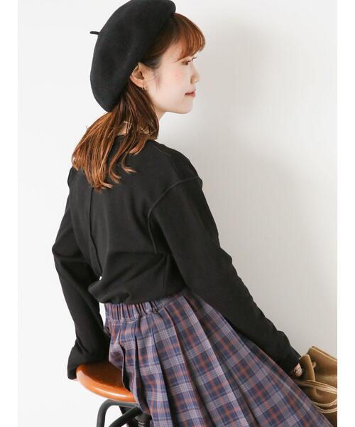 ehka sopo（エヘカソポ）の「メロークルーネックロンT（Tシャツ/カットソー・レディース・オフホワイト/ダークオレンジ/ブラック・F）」の11枚目の写真