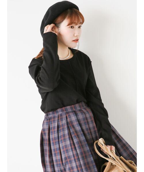 ehka sopo（エヘカソポ）の「メロークルーネックロンT（Tシャツ/カットソー・レディース・オフホワイト/ダークオレンジ/ブラック・F）」の13枚目の写真