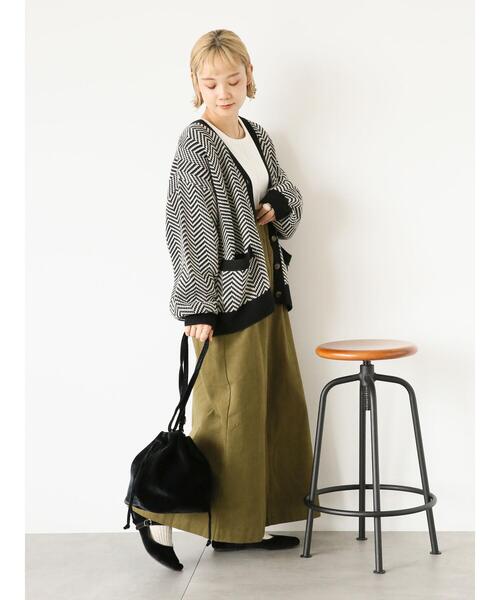 ehka sopo（エヘカソポ）の「メロークルーネックロンT（Tシャツ/カットソー・レディース・オフホワイト/ダークオレンジ/ブラック・F）」の19枚目の写真