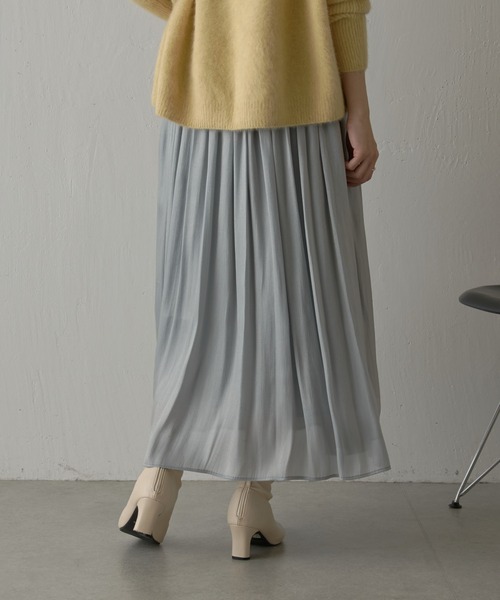 COLLAGE GALLARDAGALANTE（コラージュガリャルダガランテ）の「楊柳ラメギャザースカート（スカート・レディース・アイボリー/ネイビー/サックスブルー・FREE）」の8枚目の写真