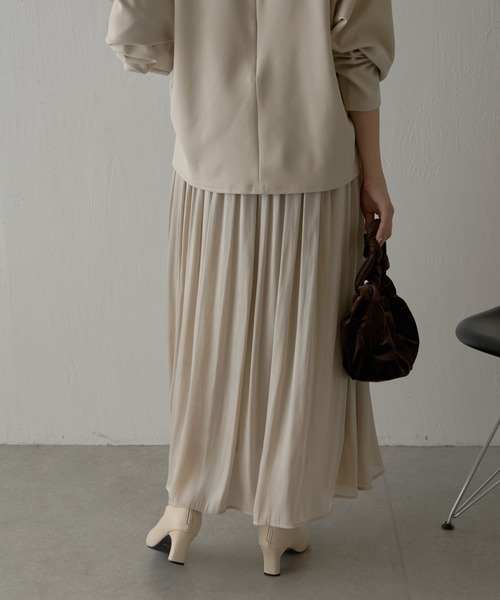COLLAGE GALLARDAGALANTE（コラージュガリャルダガランテ）の「楊柳ラメギャザースカート（スカート・レディース・アイボリー/ネイビー/サックスブルー・FREE）」の15枚目の写真