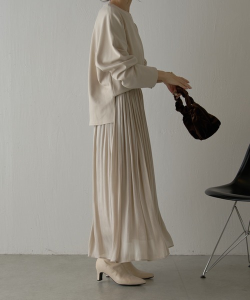 COLLAGE GALLARDAGALANTE（コラージュガリャルダガランテ）の「楊柳ラメギャザースカート（スカート・レディース・アイボリー/ネイビー/サックスブルー・FREE）」の19枚目の写真