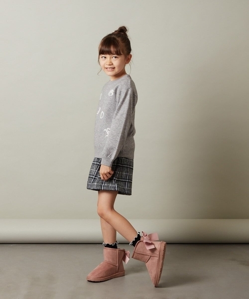 a.v.v（アーヴェヴェ）の「[140-150]シャギーチェックショートパンツ（その他パンツ・キッズ・ブラック/ライトブルー・150/140）」の8枚目の写真