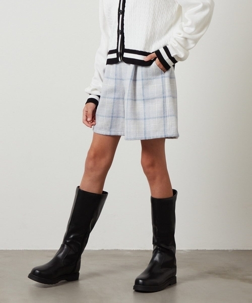 a.v.v（アーヴェヴェ）の「[140-150]シャギーチェックショートパンツ（その他パンツ・キッズ・ブラック/ライトブルー・150/140）」の13枚目の写真
